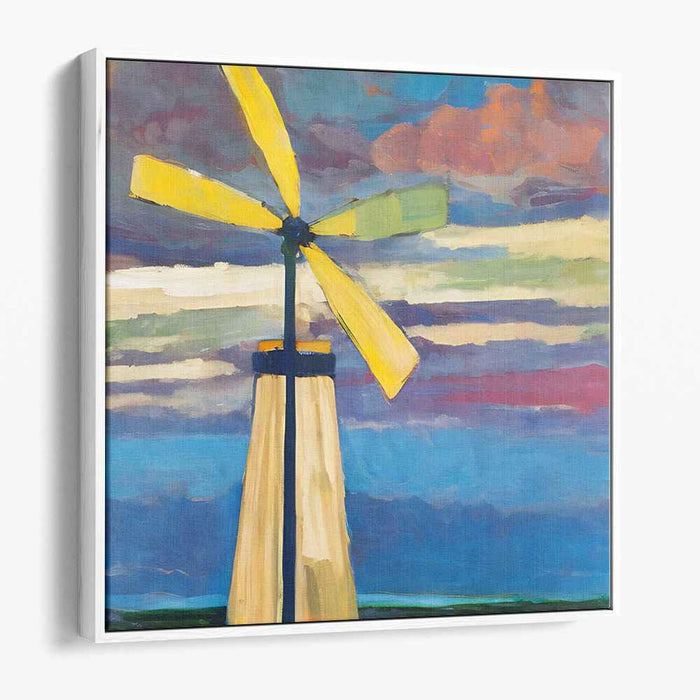 Wind Dance: Colorful Renewable Energy Canvas Art