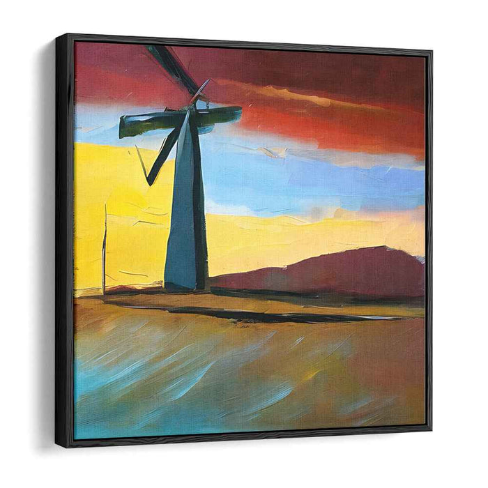Whispers of Energy Dance: Abstract Wind Turbine Canvas Art Print