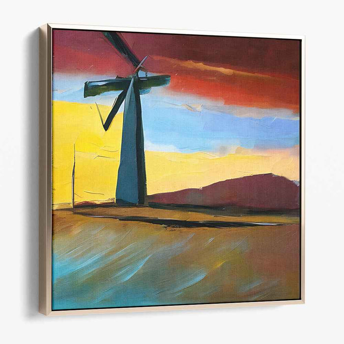 Whispers of Energy Dance: Abstract Wind Turbine Canvas Art Print