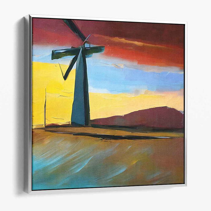 Whispers of Energy Dance: Abstract Wind Turbine Canvas Art Print