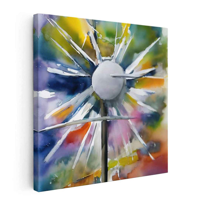 Aqua Cyclone: Watercolor Whirlwind Abstract Art