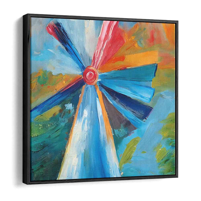 Radiant Whirl: Vivid Pinwheel in Motion Canvas Art Print