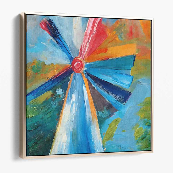 Radiant Whirl: Vivid Pinwheel in Motion Canvas Art Print