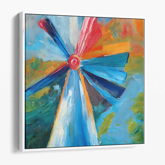 Radiant Whirl: Vivid Pinwheel in Motion Canvas Art Print