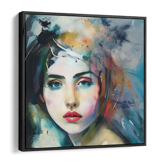 Dreamlike Portrait: Abstract Expressionist Female Canvas Art