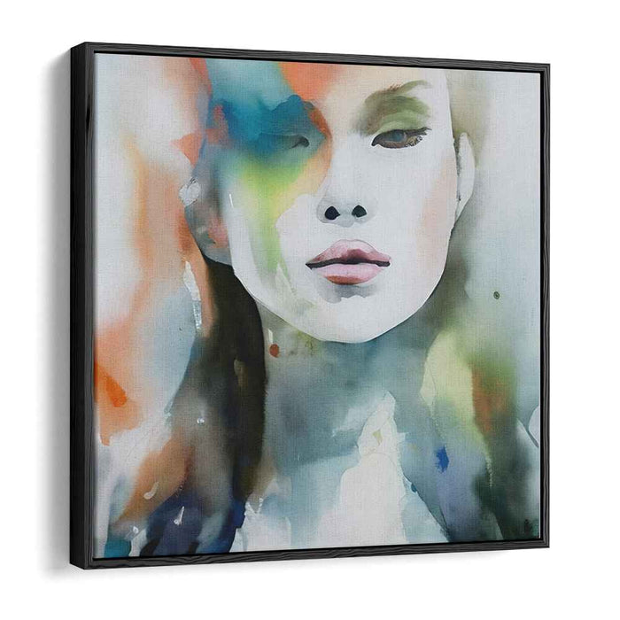 Vibrant Hues Dance Freely: Modern Abstract Watercolor Portrait