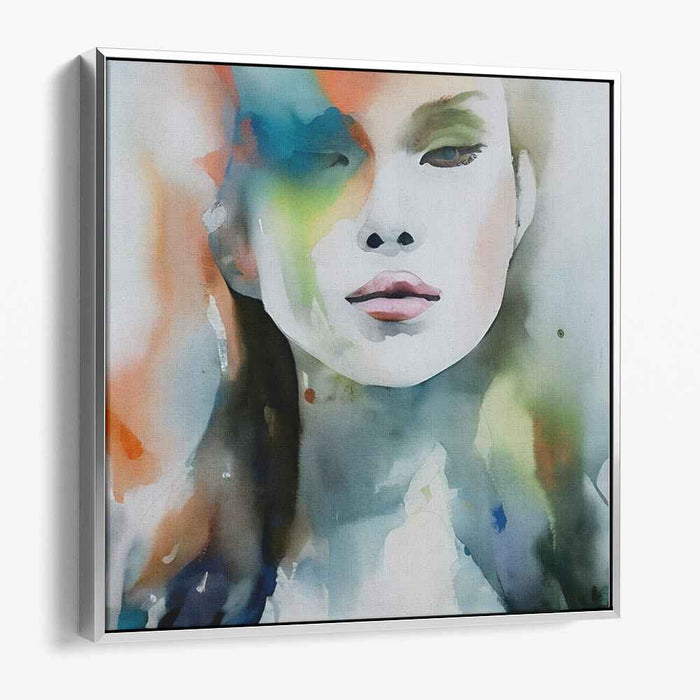 Vibrant Hues Dance Freely: Modern Abstract Watercolor Portrait