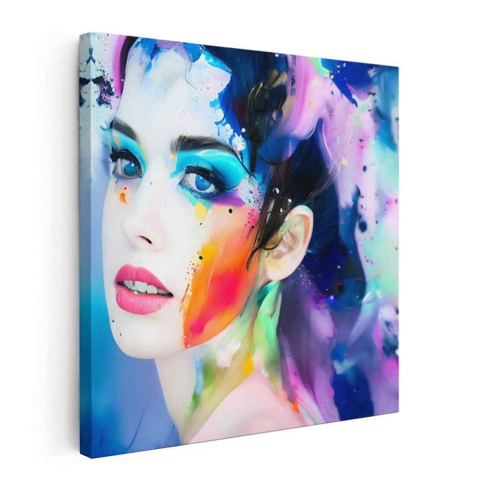 Passion Portrait: Abstract Expressionist Female Portrait Canvas Art Print