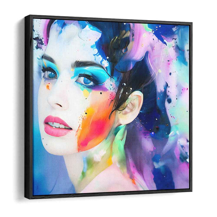 Passion Portrait: Abstract Expressionist Female Portrait Canvas Art Print