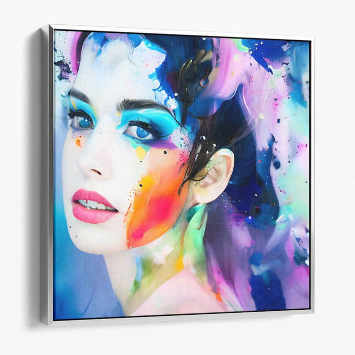 Passion Portrait: Abstract Expressionist Female Portrait Canvas Art Print