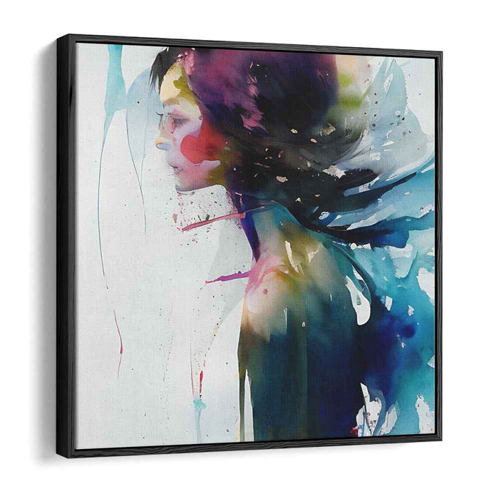 Whispers in Chroma: Abstract Watercolor Portrait of a Woman