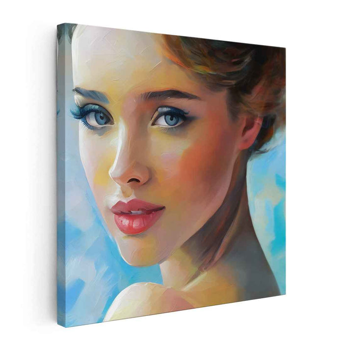 Graceful Chromatic Elegance: Modern Portrait of Grace in Blue and Orange Tones