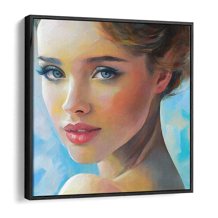 Graceful Chromatic Elegance: Modern Portrait of Grace in Blue and Orange Tones