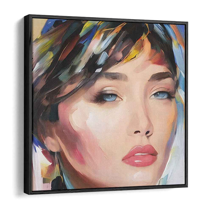 Vivid Muse Palette: Abstract Expressionist Portrait of a Woman in Bold Colors