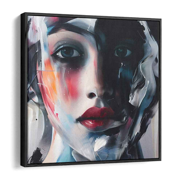 Identity Fragmentation: Contemporary Abstract Portrait Canvas Art