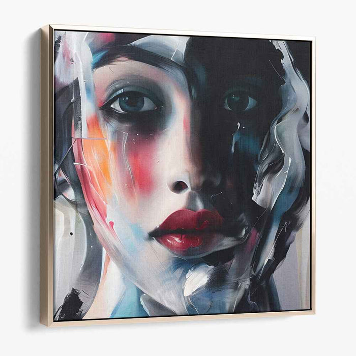 Identity Fragmentation: Contemporary Abstract Portrait Canvas Art