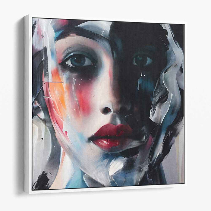 Identity Fragmentation: Contemporary Abstract Portrait Canvas Art