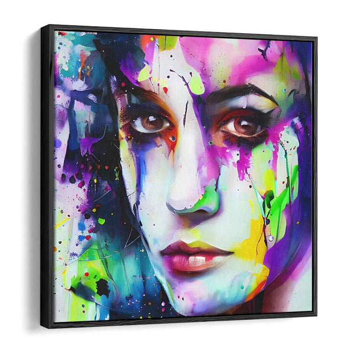 Explosive Beauty: Vibrant Expressionist Portrait Canvas Art