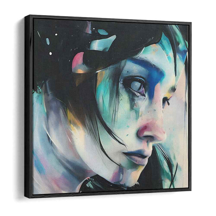 Reflective Gaze: Abstract Emotional Realism Portrait Canvas Art Print