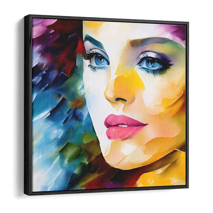 Color Burst Dream Medley: Vibrant Expressionist Portrait Canvas Art Print