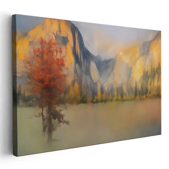 Brushes Of Tranquility: Impressionist Serene Landscape Canvas Art Print