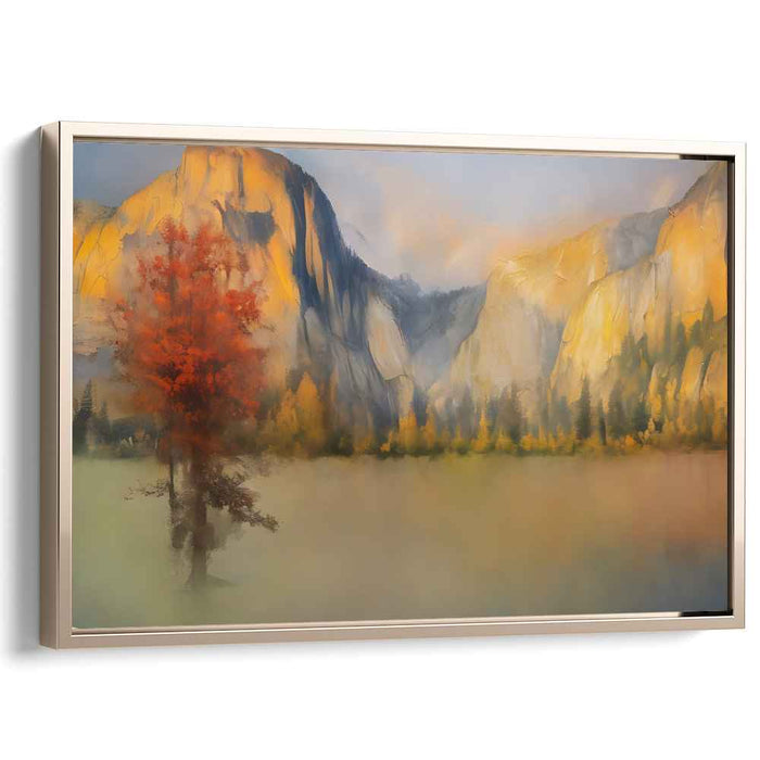 Brushes Of Tranquility: Impressionist Serene Landscape Canvas Art Print