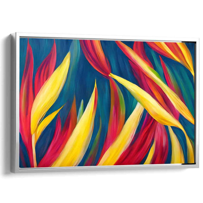 Leaf Fusion Reverie: Modern Abstract Vibrant Leaf Canvas Art Print