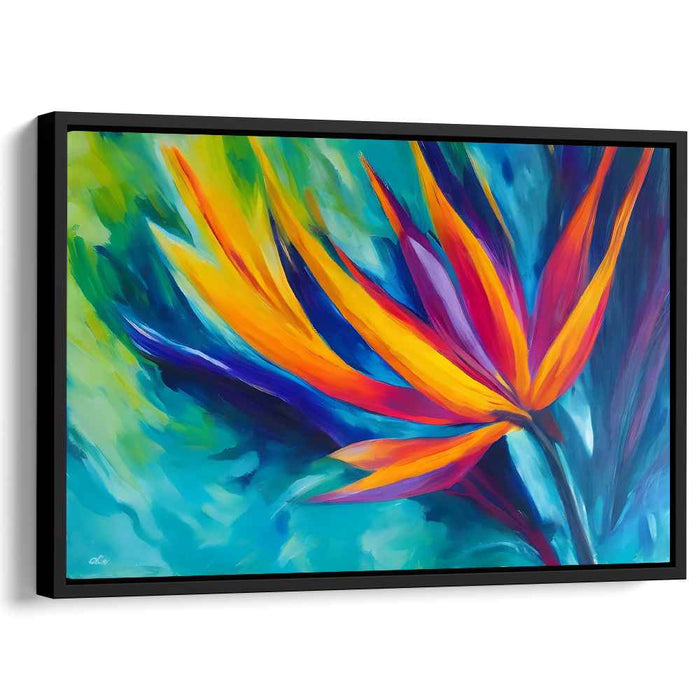 Flight of Paradise: Abstract Bird of Paradise Canvas Art Print