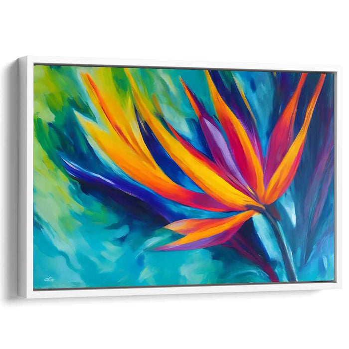 Flight of Paradise: Abstract Bird of Paradise Canvas Art Print