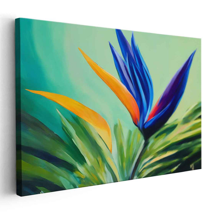 Paradise Melody Bloom Burst: Vibrant Bird of Paradise Flower Canvas Art Print