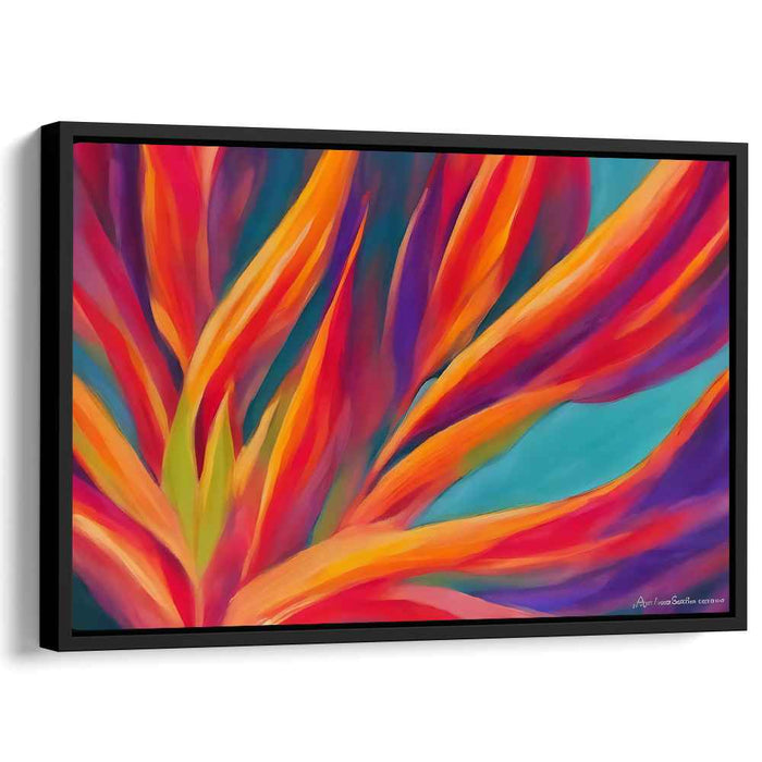 Rustling Canopy Waltz: Vibrant Abstract Foliage Canvas Art Print