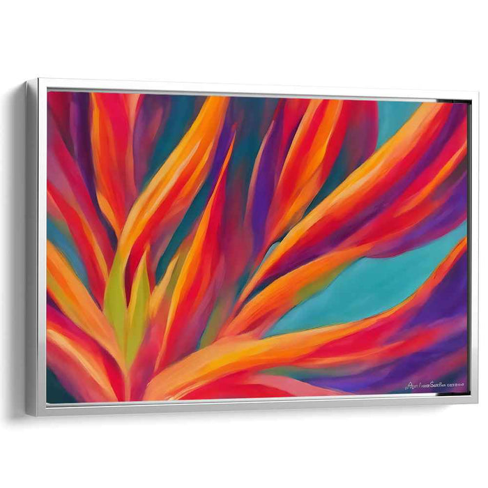 Rustling Canopy Waltz: Vibrant Abstract Foliage Canvas Art Print