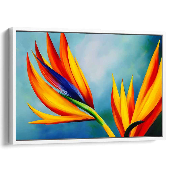 Tropical Plumage Euphoria: Vibrant Bird of Paradise Canvas Art Print
