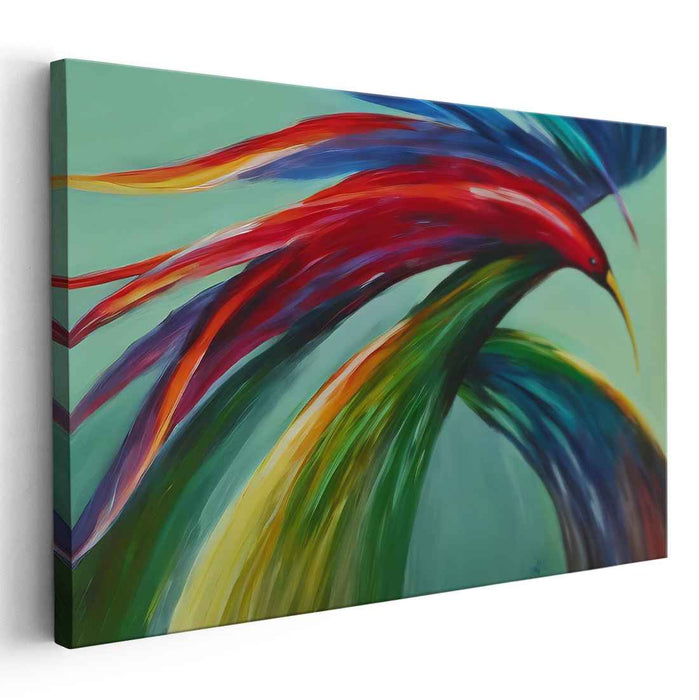 Flight of Expression: Dynamic Abstract Bird Canvas Art Print