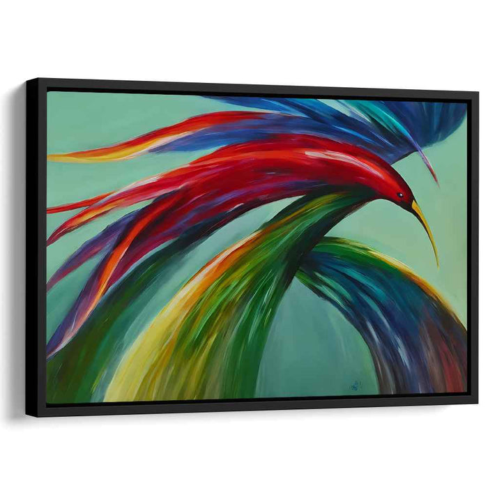 Flight of Expression: Dynamic Abstract Bird Canvas Art Print