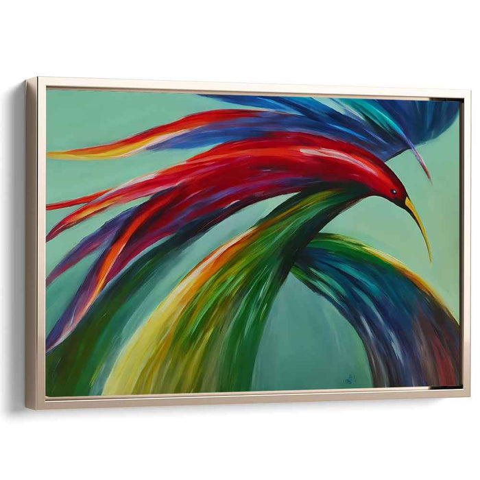 Flight of Expression: Dynamic Abstract Bird Canvas Art Print