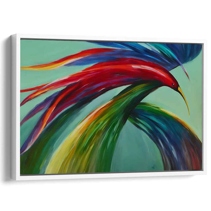 Flight of Expression: Dynamic Abstract Bird Canvas Art Print