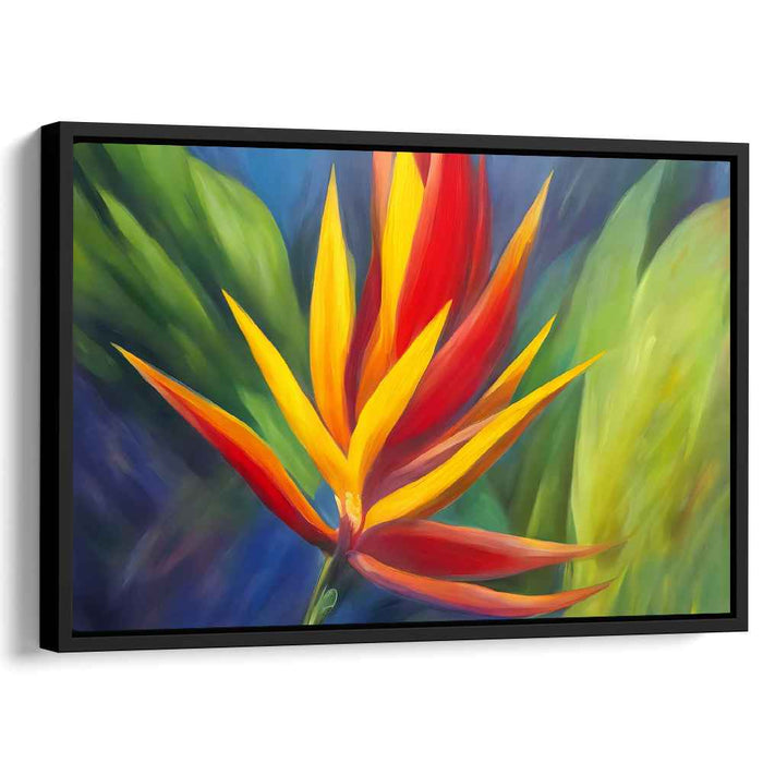 Tropical Elegance Study: Heliconia Flower Close-Up Canvas Art Print