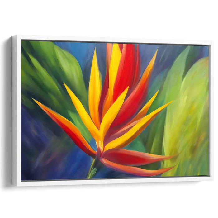 Tropical Elegance Study: Heliconia Flower Close-Up Canvas Art Print