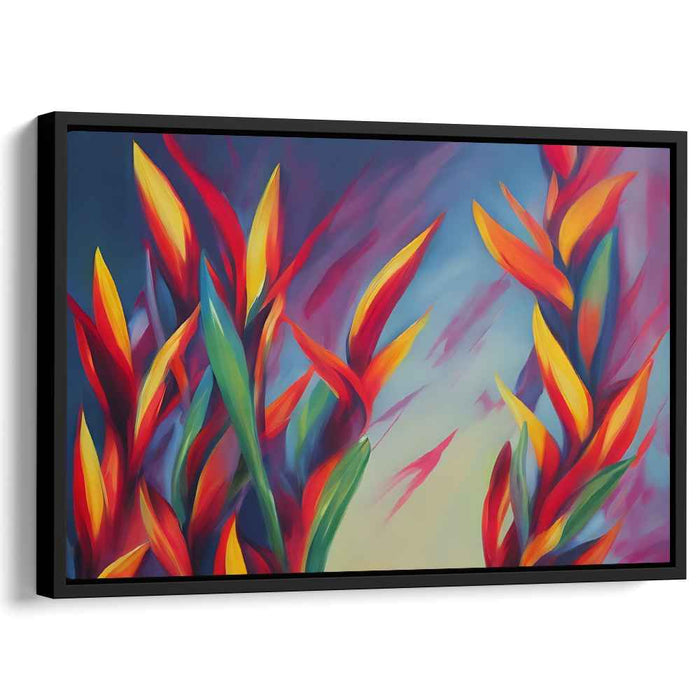 Heliconia Carnival: Vibrant Heliconia Dance Canvas Art Print