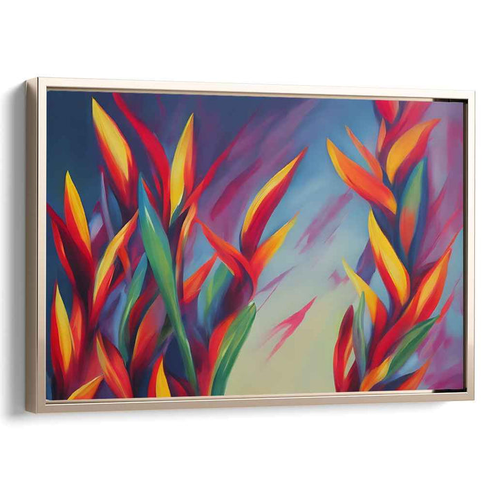 Heliconia Carnival: Vibrant Heliconia Dance Canvas Art Print