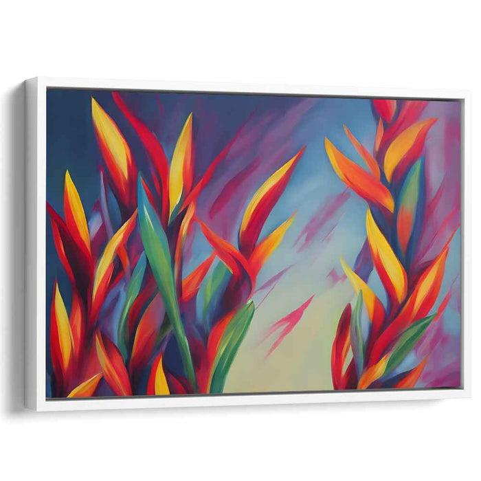 Heliconia Carnival: Vibrant Heliconia Dance Canvas Art Print