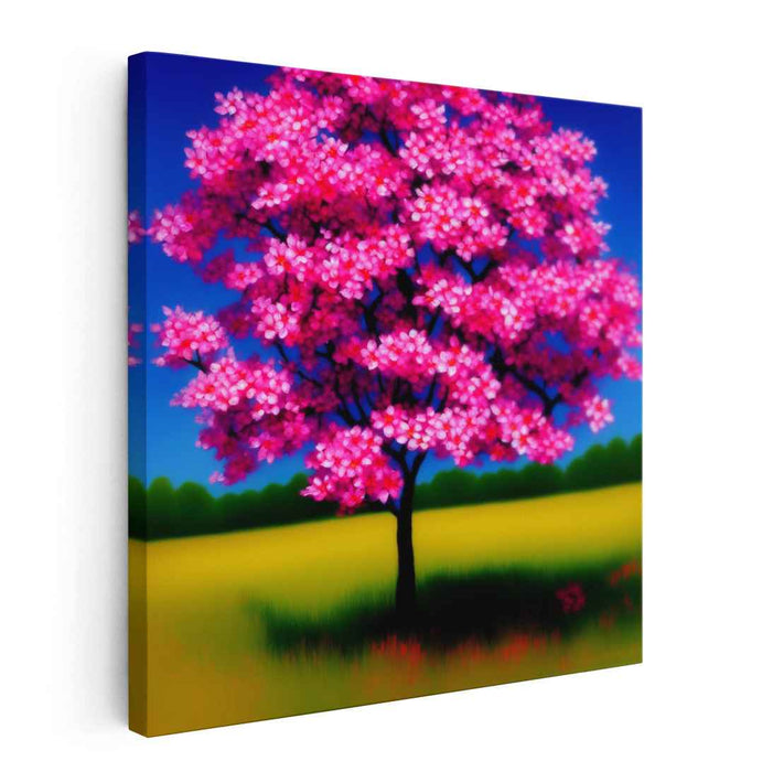 Color Symphony Enchantment: Impressionist-Inspired Vibrant Tree Canvas Art