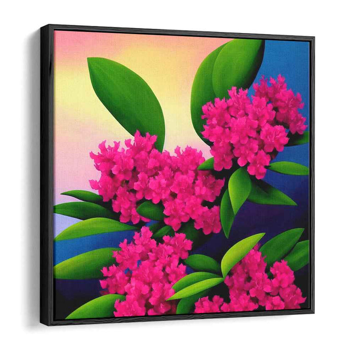 Petals of Blush Harmony: Vibrant Pink Flowers on Gradient Canvas Art Print