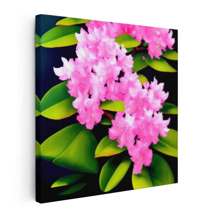 Petals of Blush Pink Beauty: Vibrant Pink Rhododendron Blossoms on Canvas