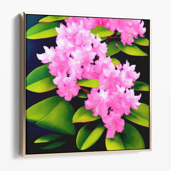 Petals of Blush Pink Beauty: Vibrant Pink Rhododendron Blossoms on Canvas