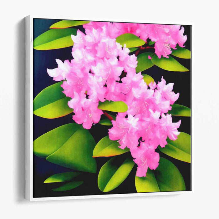 Petals of Blush Pink Beauty: Vibrant Pink Rhododendron Blossoms on Canvas