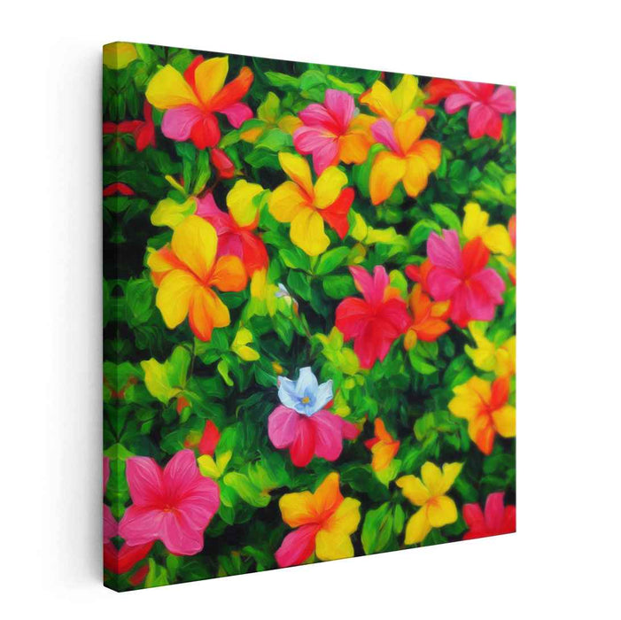 Scented Garden Whispers: Vibrant Floral Impressionist Canvas Art Print