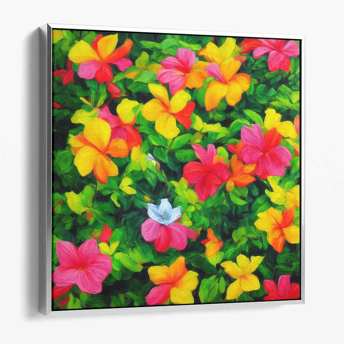 Scented Garden Whispers: Vibrant Floral Impressionist Canvas Art Print