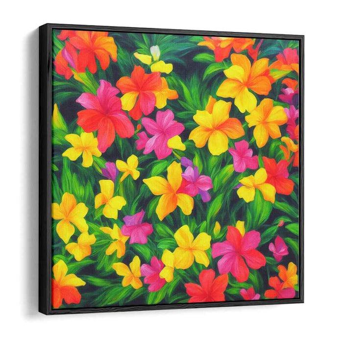 Melodic Blooms Dance Gracefully: Lush Garden Symphony Canvas Art Print